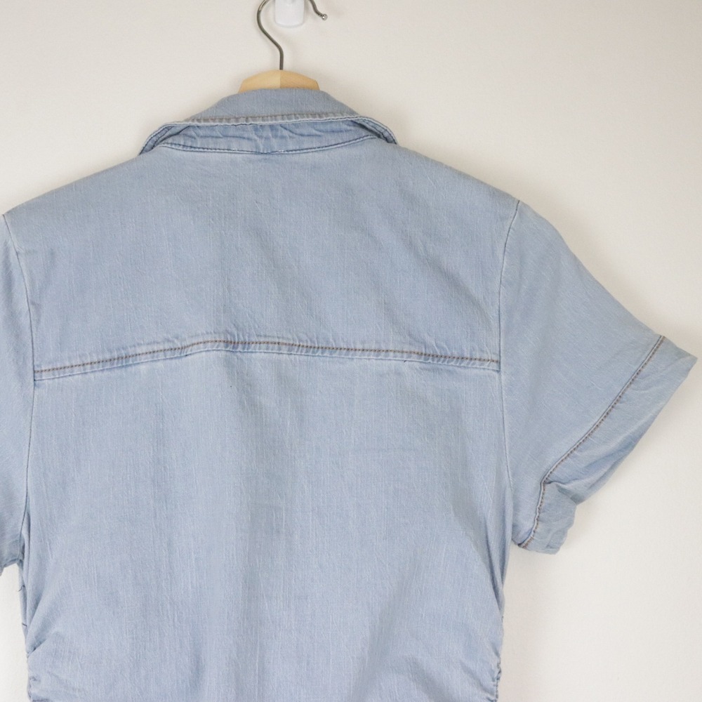 NWT Anthropologie Pilcro Greer Denim Midi Shirtdress Small Light Wash Blue Dress - Picture 8 of 12